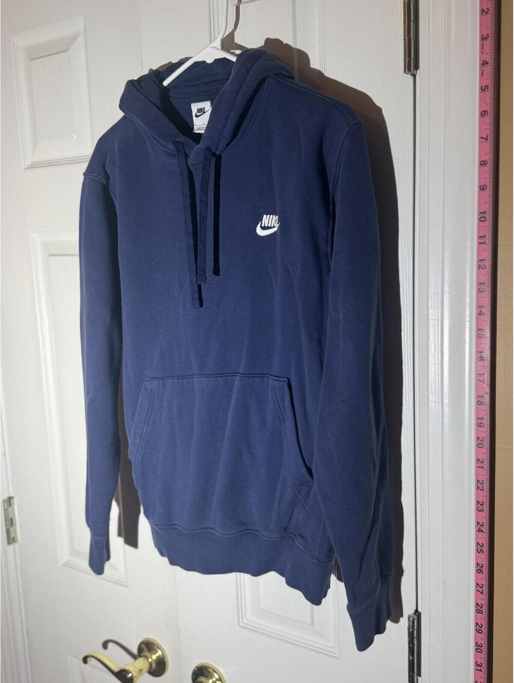 Nike Navy Blue Pullover Hoodie with Logo - Picture 4 of 10